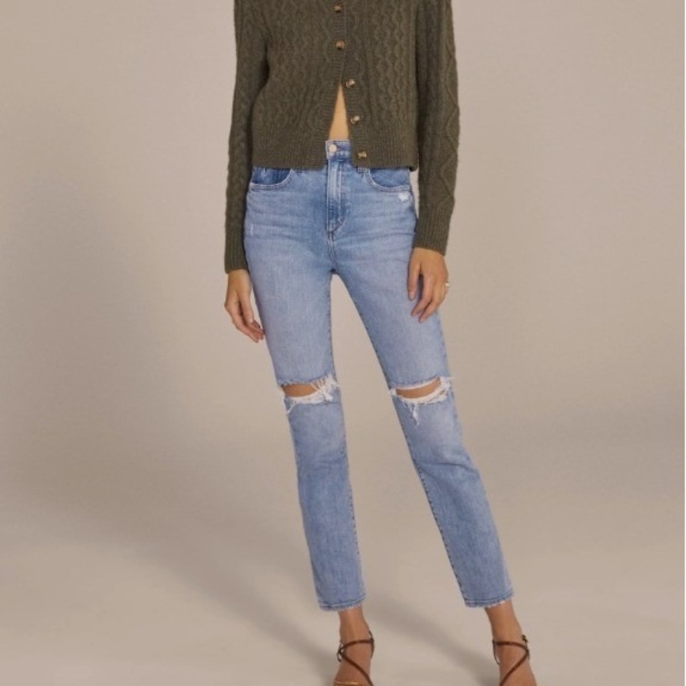 NWT‎ Favorite Daughter Valentina Super High Rise Cigarette Ankle Jeans Malibu 27